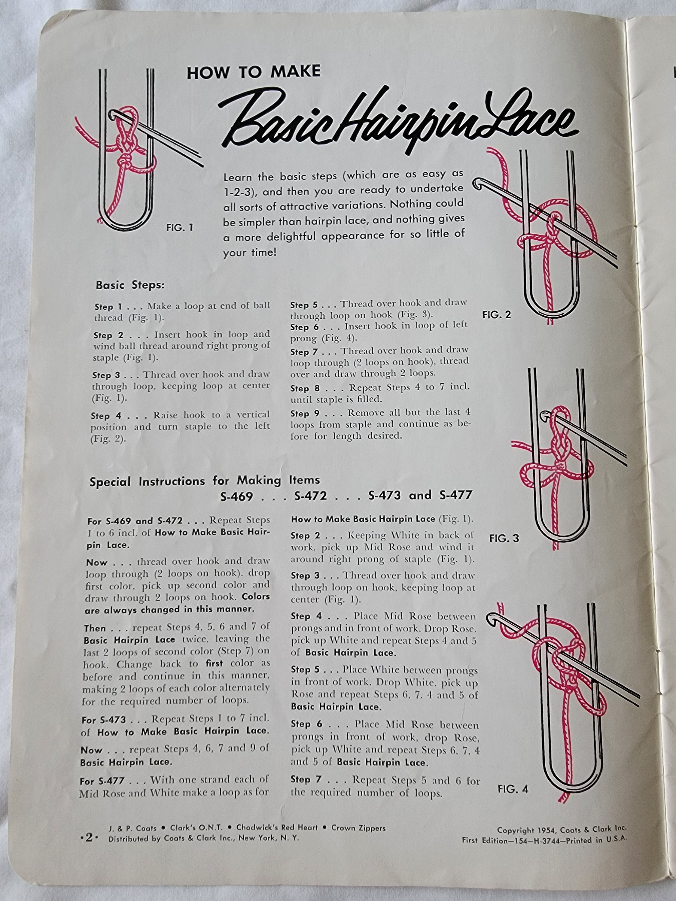 Coats & Clark's Modern Trends Book No. 303 Vintage Crochet Hairpin