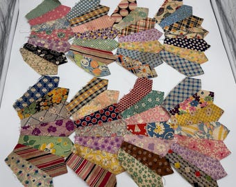 50年代/60年代のドレスデンプレートキルトブロック5個 - ヴィンテージ