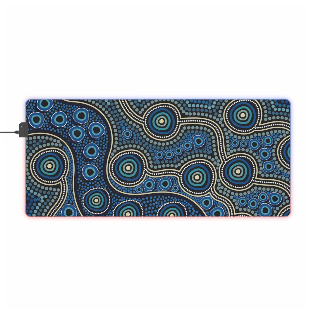 Blue Aboriginal Art LED Gaming Mouse Pad Etsy