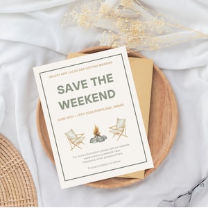 Summer Camp Wedding Save the Date