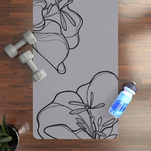 Estera de goma floral gris caprichosa del ejercicio del entrenamiento del estiramiento de Pilates de la yoga para niños