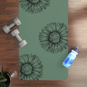 Estera de goma verde girasol para niños, Yoga, Pilates, ejercicio, entrenamiento, estiramiento