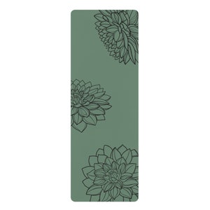 Estera de entrenamiento elástica de goma floral minimalista verde para yoga, pilates