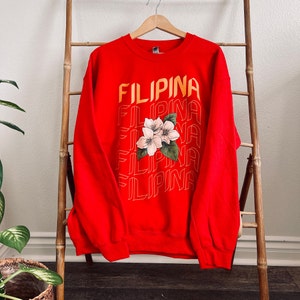 ERWACHSENE FILIPINA SAMPAGUITA | Rundhalsausschnitt | Philippinischer Pullover | Geschenk | | Philippinische Kleidung | Pinoy Pinay | Philippinen
