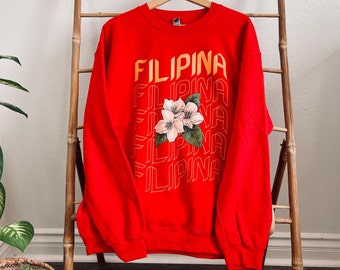 ADULT FILIPINA SAMPAGUITA | Crewneck | Filipino Sweater | Gift | | Filipino Apparel  | Pinoy Pinay | Philippines