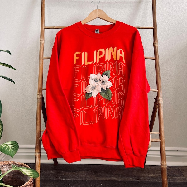 ADULT FILIPINA SAMPAGUITA | Crewneck | Filipino Sweater | Gift | | Filipino Apparel  | Pinoy Pinay | Philippines