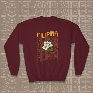 KIDS Philippina Sampaguita | Kinder Rundhalsausschnitt | Philippinischer Pullover | Geschenk | Philippinische Kleidung | Pinoy Pinay | Philippinen