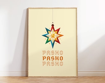 PAROL - PASKO | Merry Christmas | Filipino Christmas | Holiday Gift | Philippines  | Filipino Art l Philippines Art Wall l Home Decor