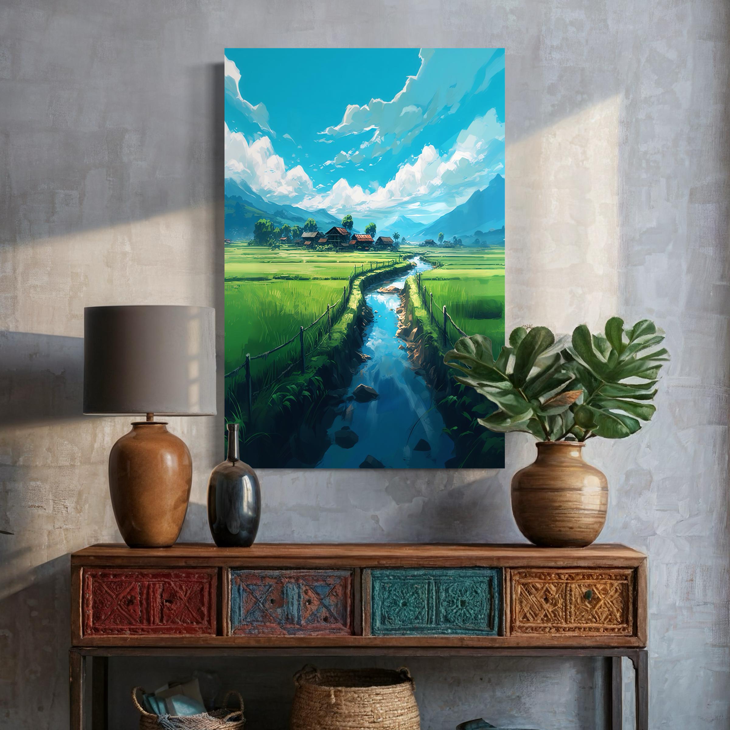 RICE FIELDS | Art Work | Poster | Wall Decor | Rice Paddies | Scenery ...