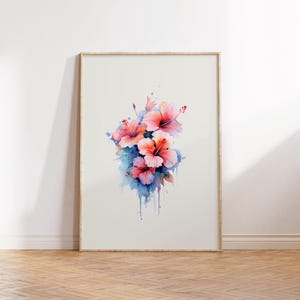 HIBISCUS FLOWER | Peach | Wall Art | Home Decor | Print | Floral | Tropical
