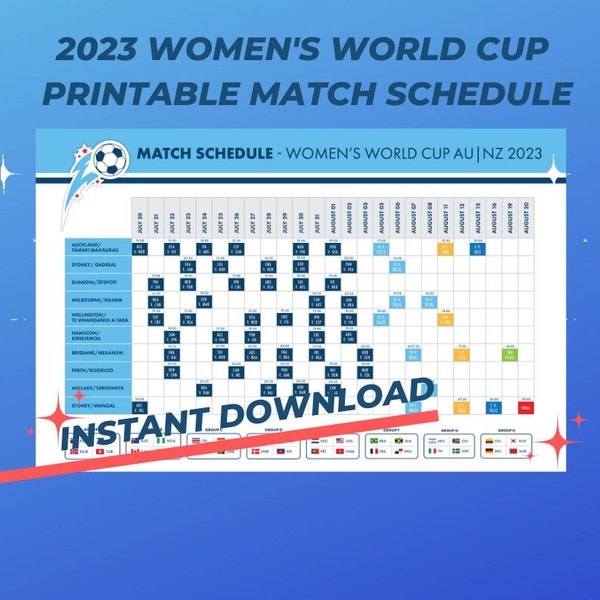 Womens 2023 World Cup Schedule Etsy