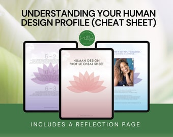 Guida riassuntiva per conoscere il tuo profilo di Human Design (Promemoria / Include una pagina di riflessione)