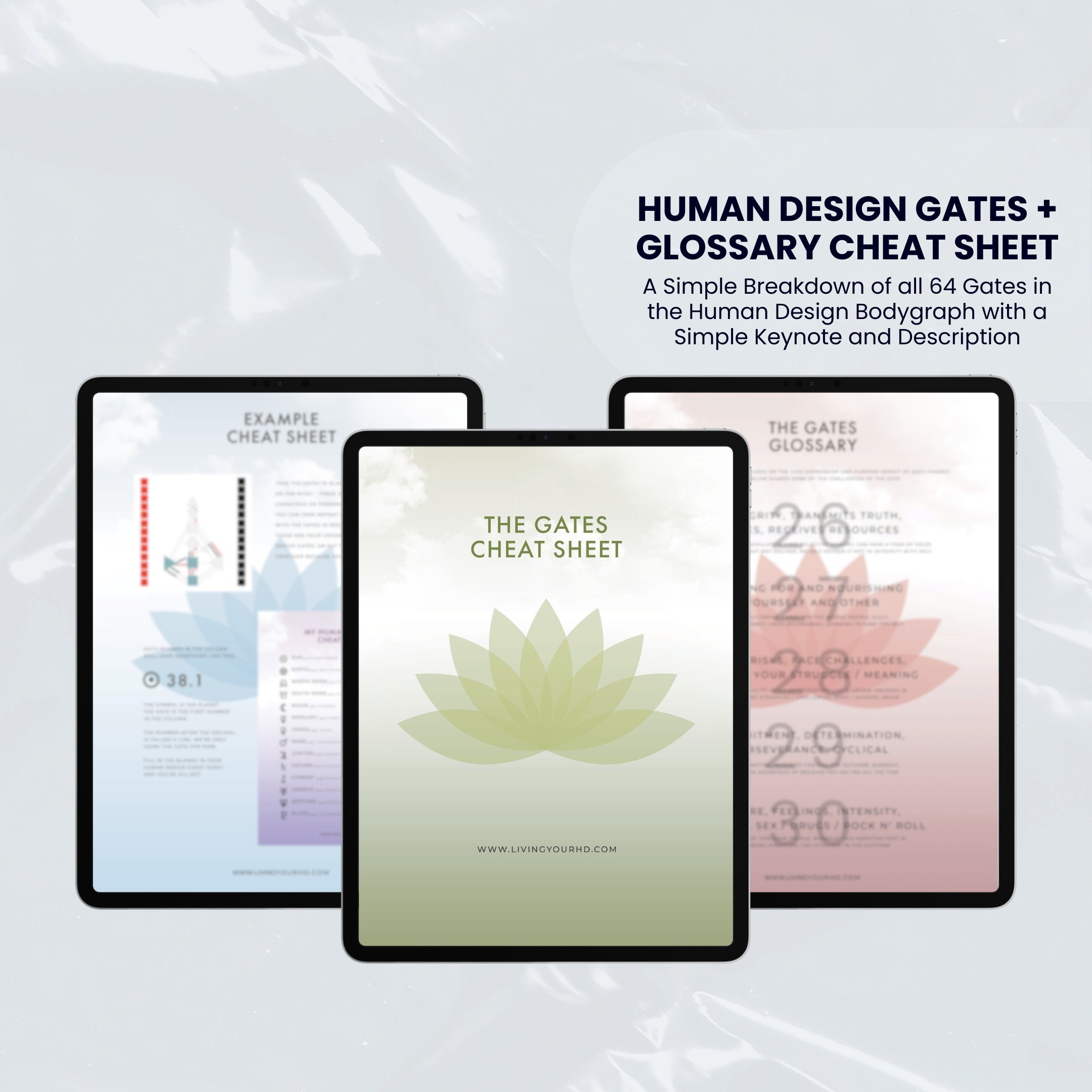 Human Design Gates Glossary Cheat Sheet A Simple Breakdown of All 64 ...