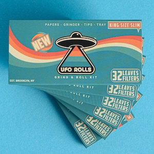 Rolling Paper Kits [6 Packs] - Includes Papers, Filters, Built-in Grinder, and Rolling Tray