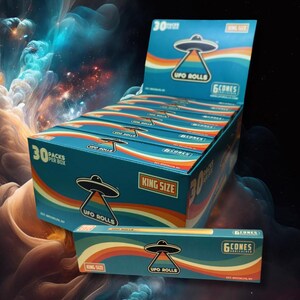 6-Packs of Pre-Rolled Cones - Box of 30 Packs [King Size, Unbleached, Vegan]