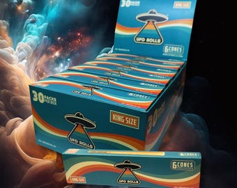 6-Packs of Pre-Rolled Cones - Box of 30 Packs [King Size, Unbleached, Vegan]