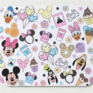 Disney Characters Mouse Pad / Disney / mickey / mini mouse / Donald Duck / Disneyland / gift for any occasion / gift for her / goofy /pastel