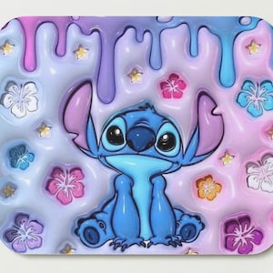 Stitch Mouse Pad/ lilo and stitch / mouse pad/ gift for her/ disney/ flowers/ stitch