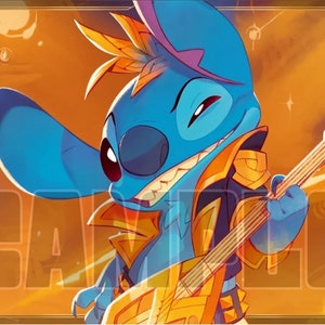 Disney Lorcana Tapis de jeu personnalisé Lorcana Rockstar Stitch