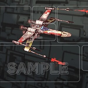 Star Wars : Unlimited Red Three 24 x 14 coutures gratuites et tapis de jeu TCG