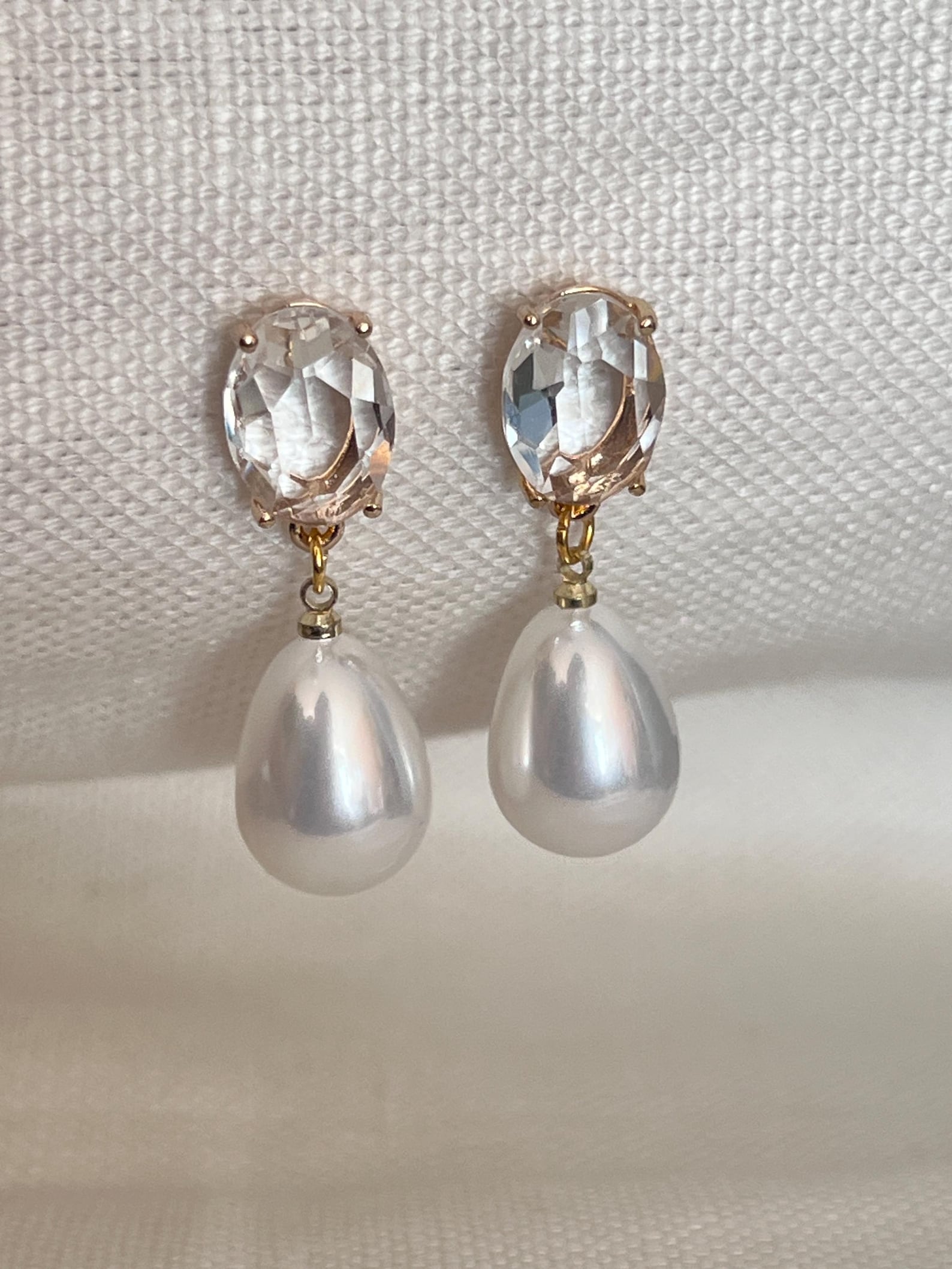 Pearl teardrop star earrings
