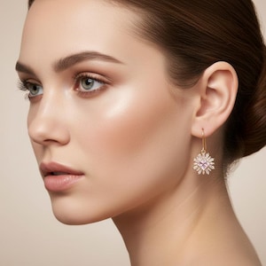 Art Deco crystal earrings, elegant bridal earrings, luxurious wedding earrings, statement CZ earrings, whimsical earrings, woodland wedding image 2