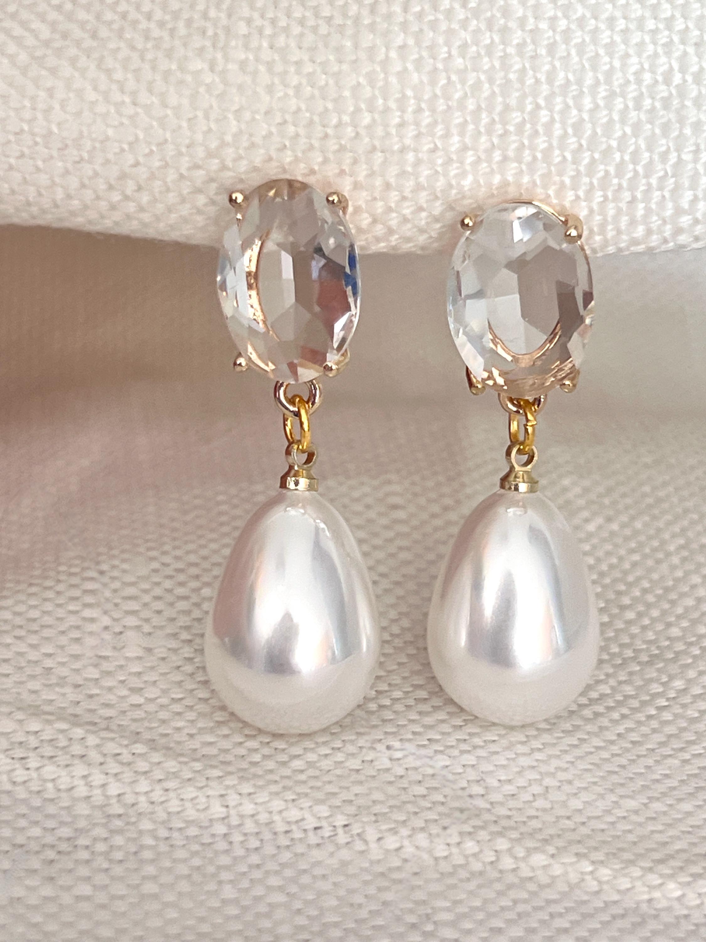Pearl teardrop star earrings main image 1