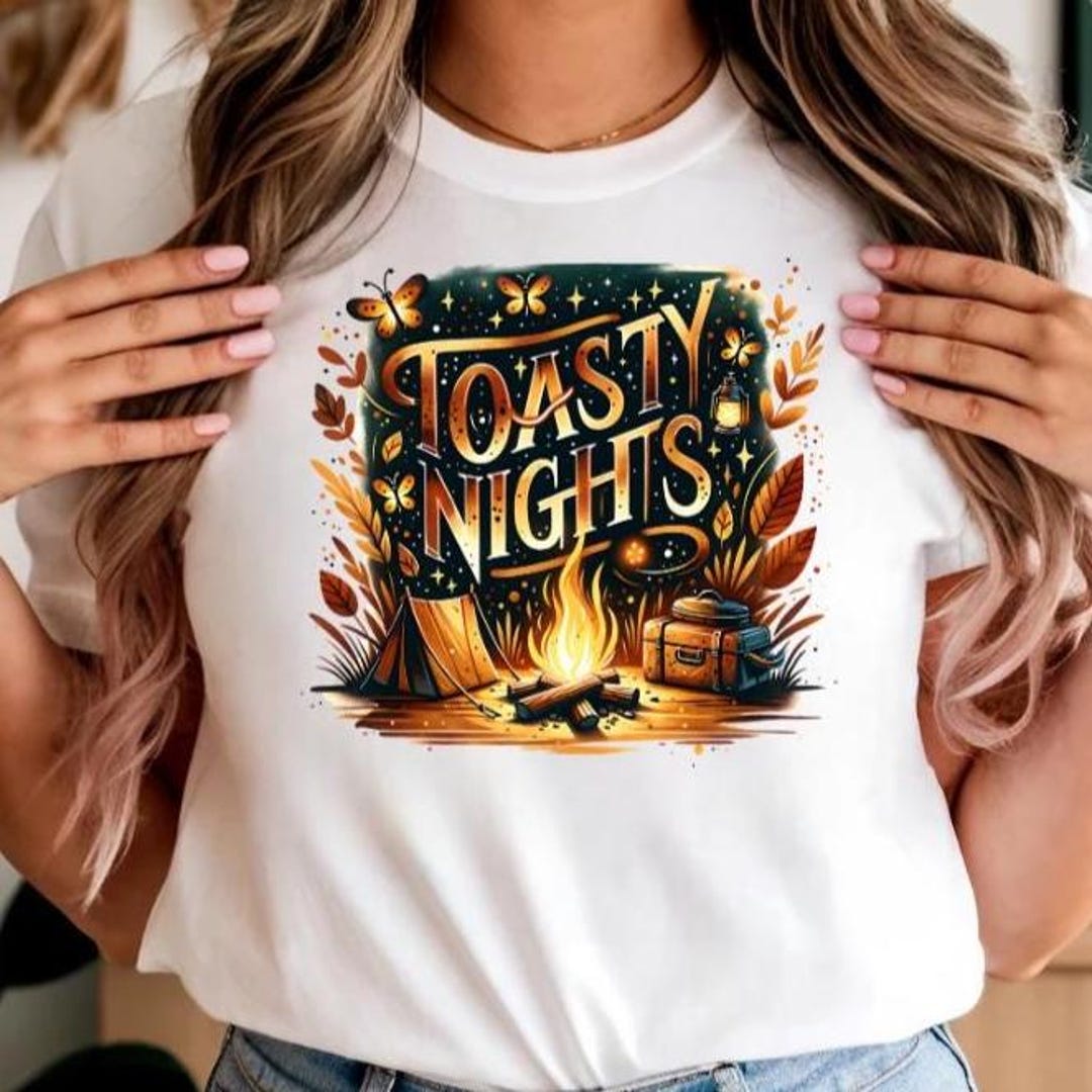 Toasty Nights Camping PNG Design | Fall Campfire Sublimation Design ...
