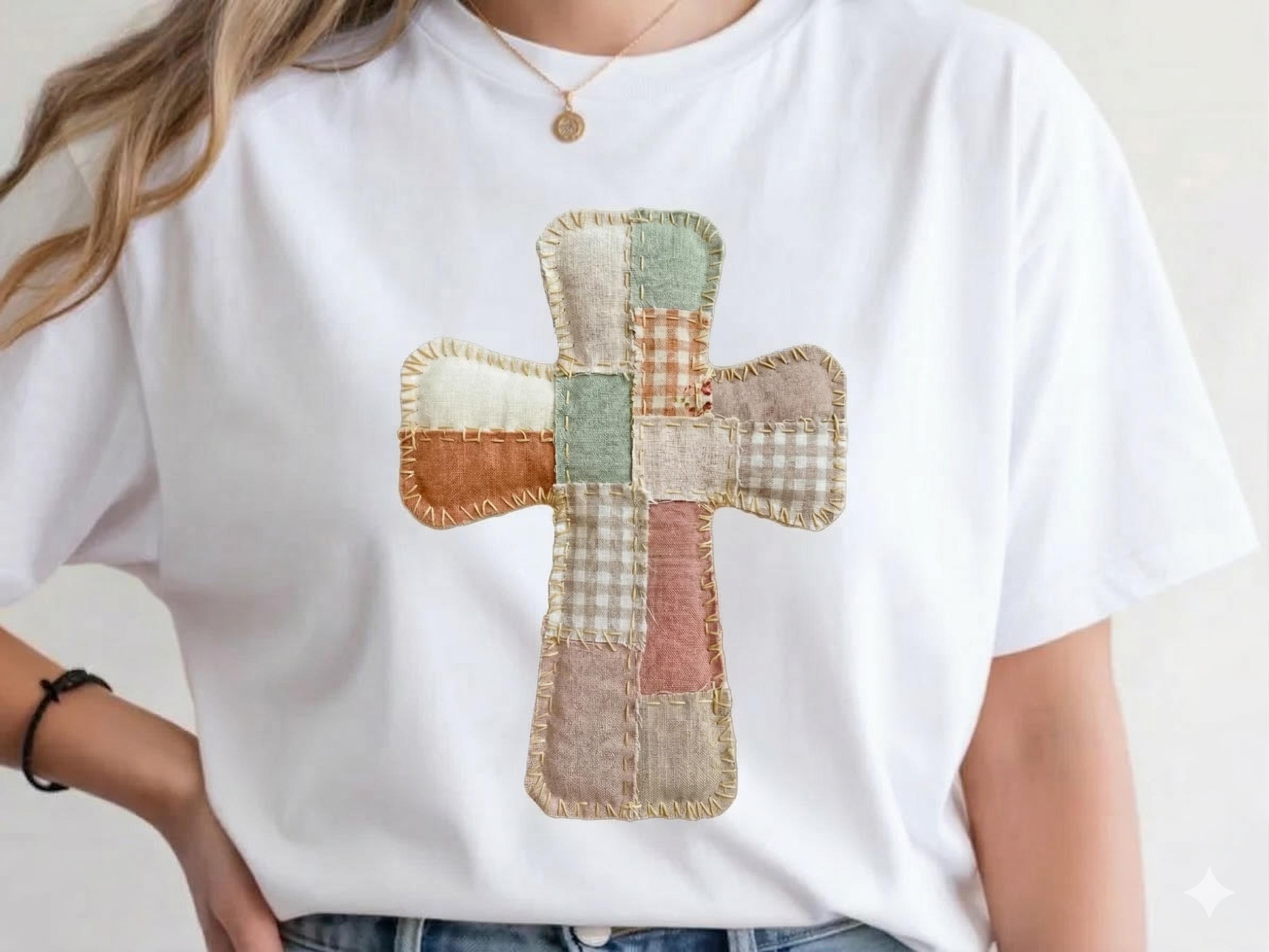 Cross Patchwork Tee - Etsy