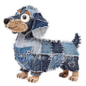 Denim Dog PNG | Patchwork Sublimation Design | Digital Downloads