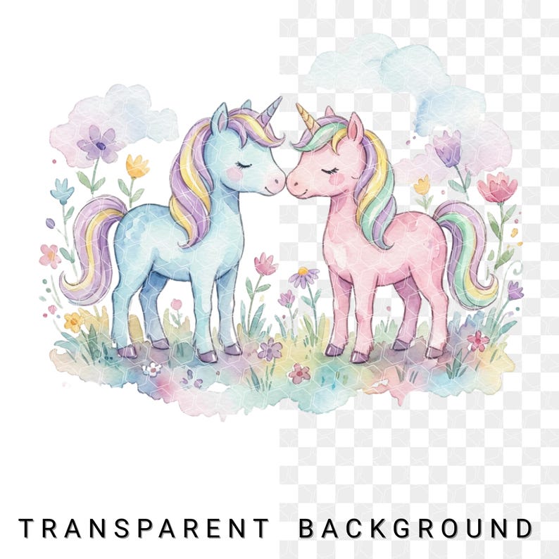Magical Unicorn Clipart PNG | Watercolor Pastel Unicorns | Fantasy ...