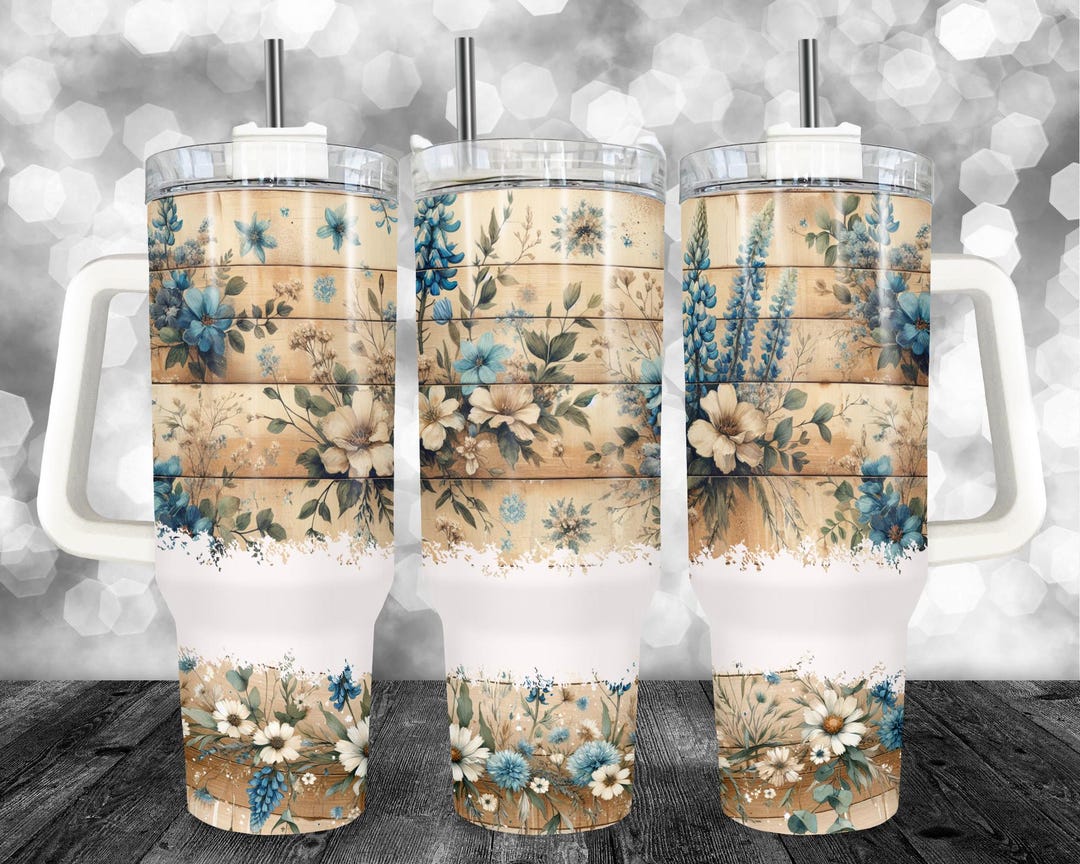 Western Floral Tumbler Wrap: Rustic Cowgirl 40oz Sublimation Design ...