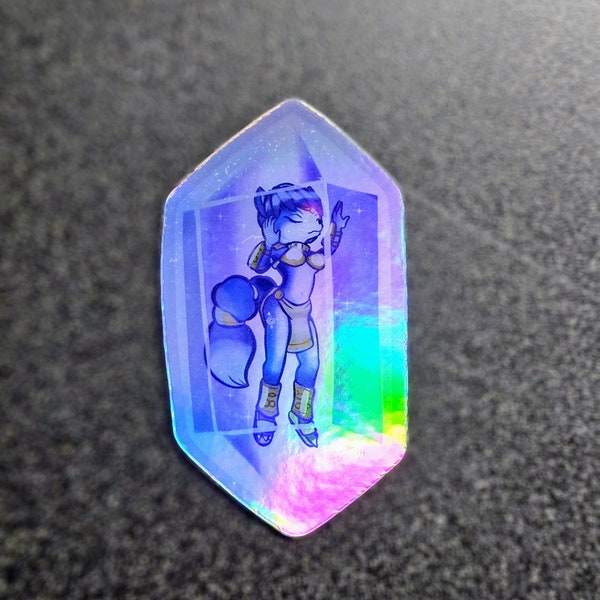 Starfox Krystal set of 3 | Crystal gem | Holographic Stickers | Furry Art