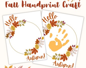 Artesanía con huellas de manos de otoño / Arte con huellas de manos de otoño / Recuerdo de otoño / Actividades de otoño / Arte de otoño / Decoración de otoño / Artesanía con huellas de manos preescolares