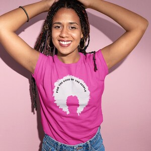 Afro Hair Woman Graphic Tee | Afro American Shirt | Trendy T-Shirt for Women