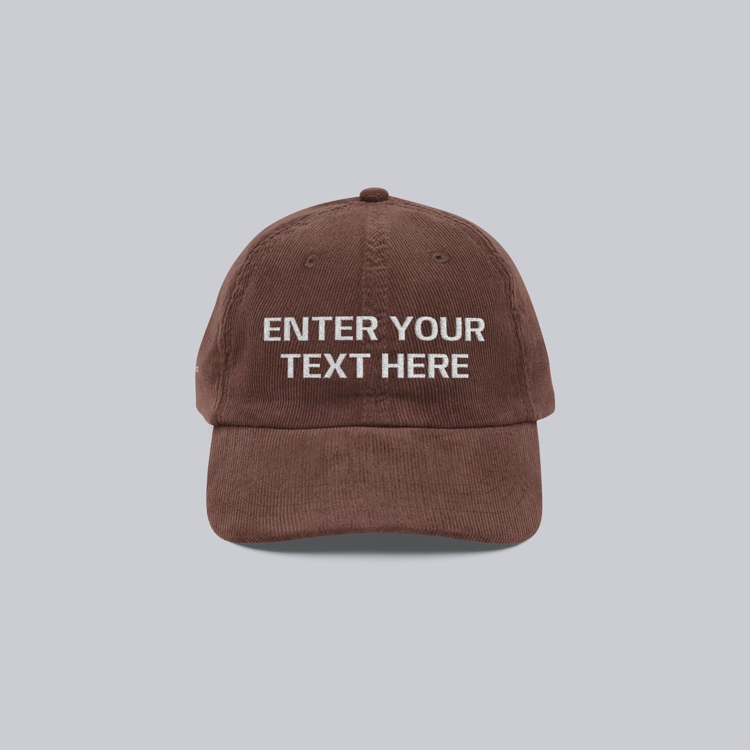 Personalized Embroidered Text Cap | Custom Corduroy Hat - Your Name ...