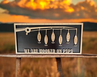 Father's Day Gift / Dad / Daddy / Grandpa / Granddad / Grandpa / Papa / PopPop Fishing Personalized Sign