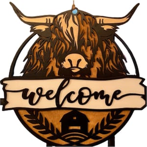 Adorable Highland Cow Sign
