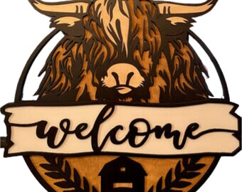 Adorable Highland Cow Sign