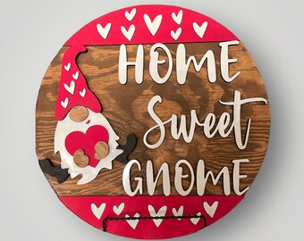 Adorable Home Sweet Gnome Sign