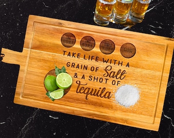 Tequila Flight Board Take Life With a Grain of Salt