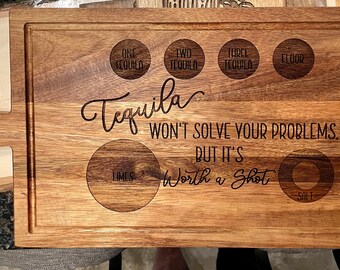 Tequila Flight Board Tequila Won’t Solve Your Problems