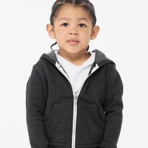 Custom Toddler Full-Zip Hoodie Personalized Kids Full Zip Hoodie Fullcolor Custom Design Children Sweatshirt Bella Canvas Zip Hoodies image 1