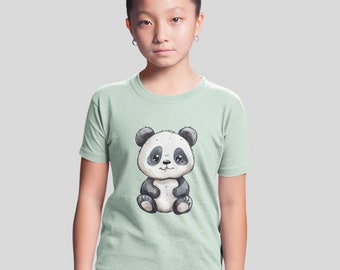 Cute Panda Kids T-Shirt | Adorable and Playful Tee for Young Panda Enthusiasts | Forkids Tee