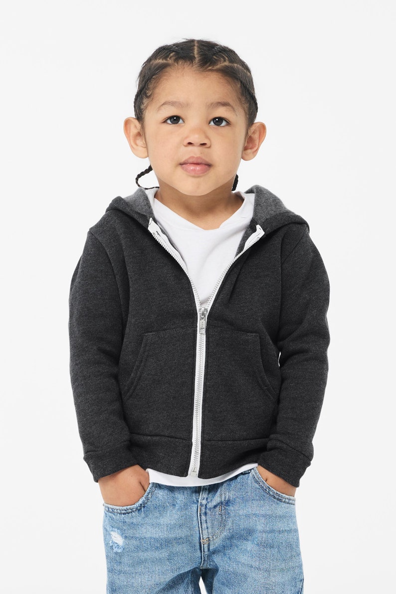 Custom Toddler Full-Zip Hoodie Personalized Kids Full Zip Hoodie Fullcolor Custom Design Children Sweatshirt Bella Canvas Zip Hoodies image 1