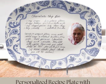 Bandeja de recetas personalizada con foto y manuscrita: recuerdo, reliquia familiar, regalo de la abuela, bandeja irrompible
