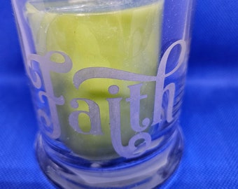 Faith Etched Candle Holder