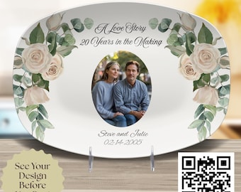 Personalized Platter 20 Year Wedding Anniversary Gift with Names – Custom Heirloom Keepsake Anniversary Present 20th Wedding