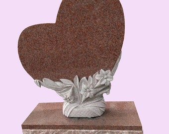 The Grave Angel and Heart shaped Monument