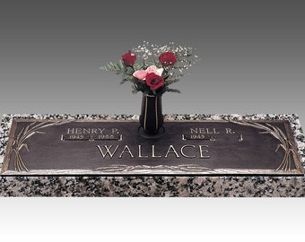 Companion Bronze Marker 14″ x 44″ x 1/2″  +18″ x 48″ x 4″ Granite Base +No Vase